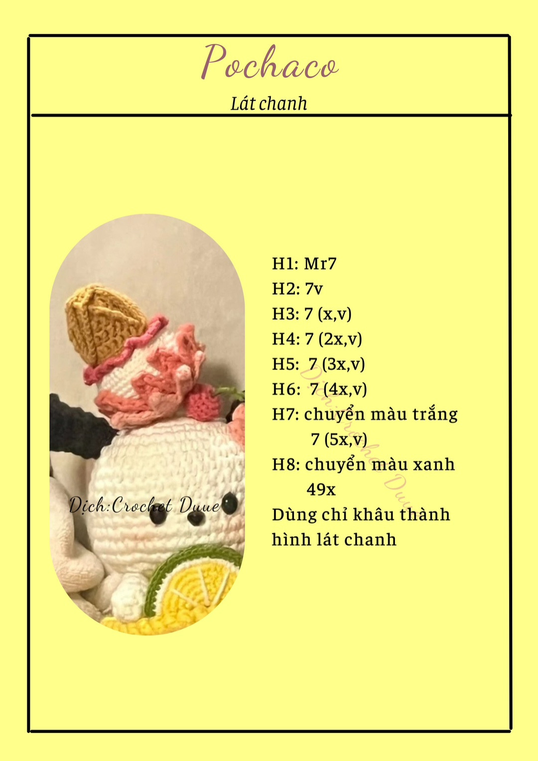 Hướng dẫn móc len thú bông dễ thương với trái cây