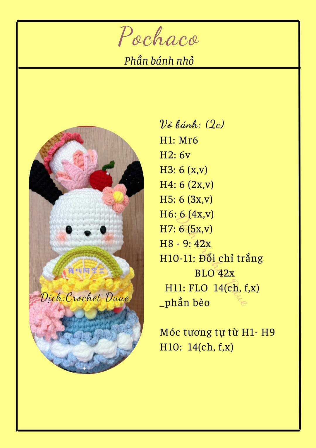 Hướng dẫn móc len thú bông dễ thương với trái cây