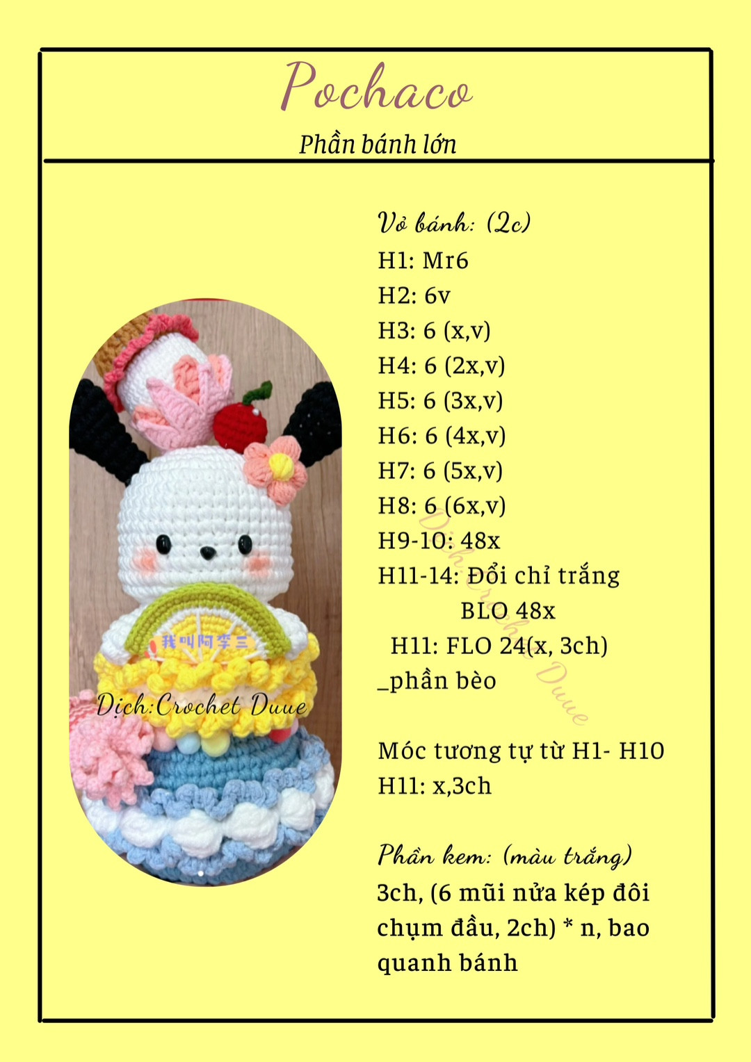 Hướng dẫn móc len thú bông dễ thương với trái cây