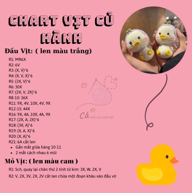 Hướng dẫn móc len vịt dễ thương cho người mới bắt đầu