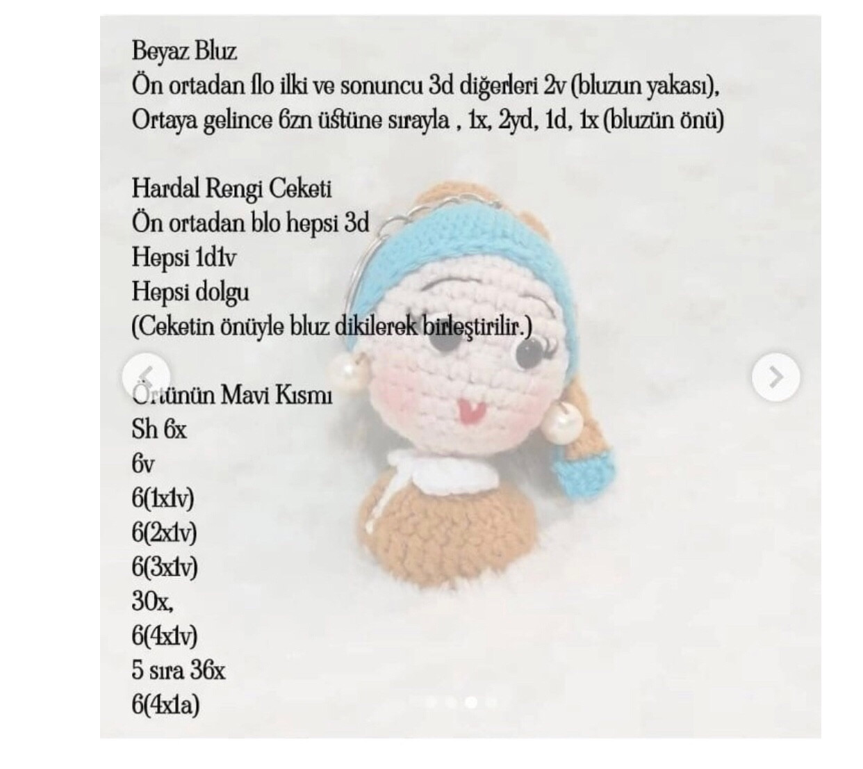 Inci Küpeli Kız Tarifi: Chart móc khóa cô gái đeo bông tai