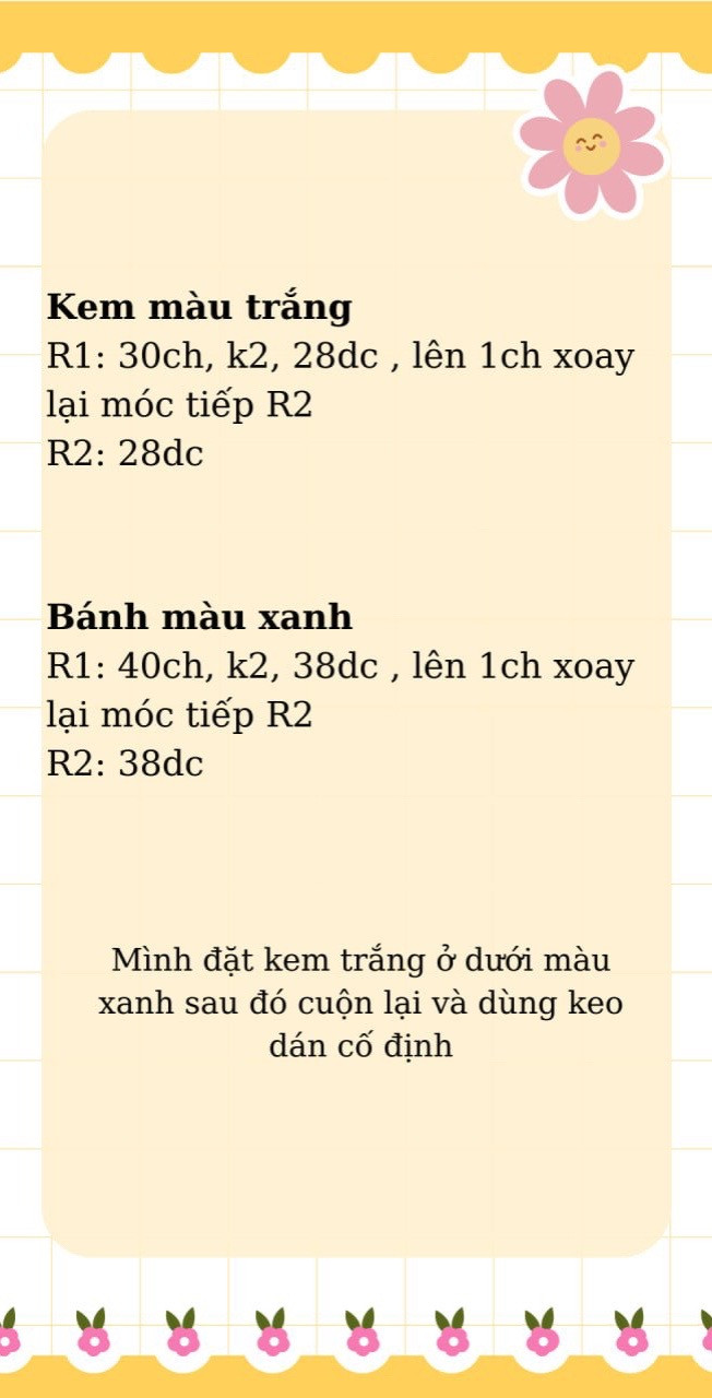 Keychain móc len hình bánh quy xoắn ốc màu xanh và nâu