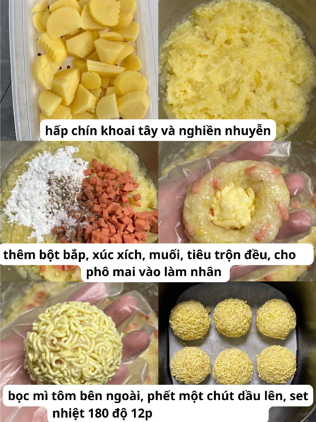 Khoai Tây Nghiền Cuộn Mì Tôm Giòn Rụm Phô Mai