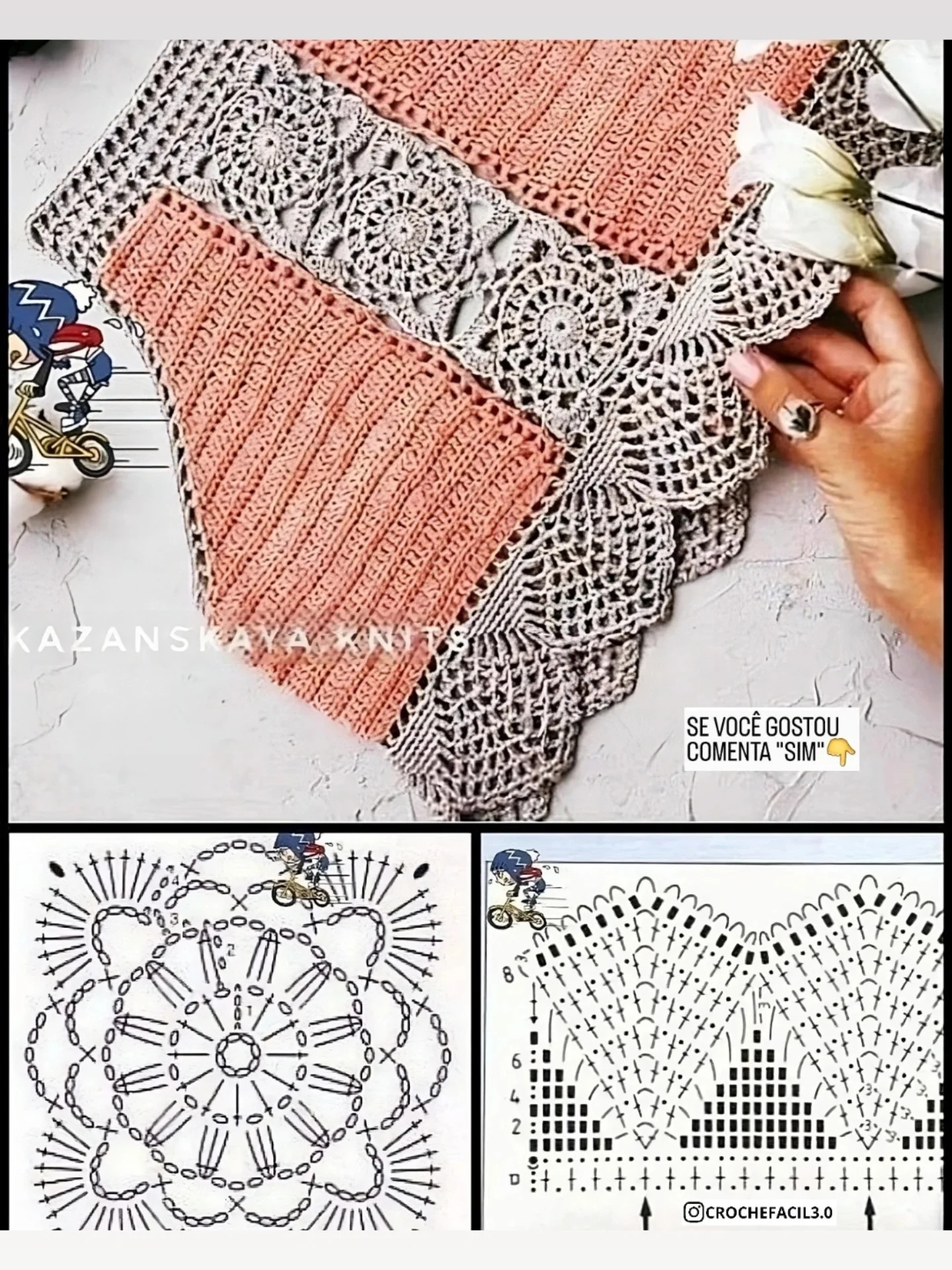 Lacy Crochet Top Pattern with Floral Motif Design