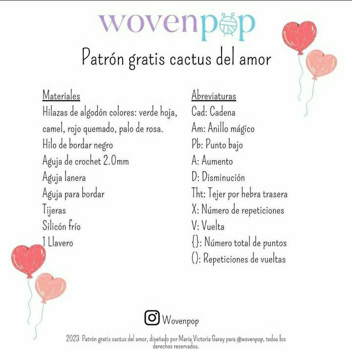 Llavero de cactus del amor tejido a mano, patrón gratuito