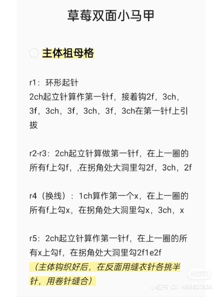 Mẫu áo len móc hai mặt với hoa và dâu tây