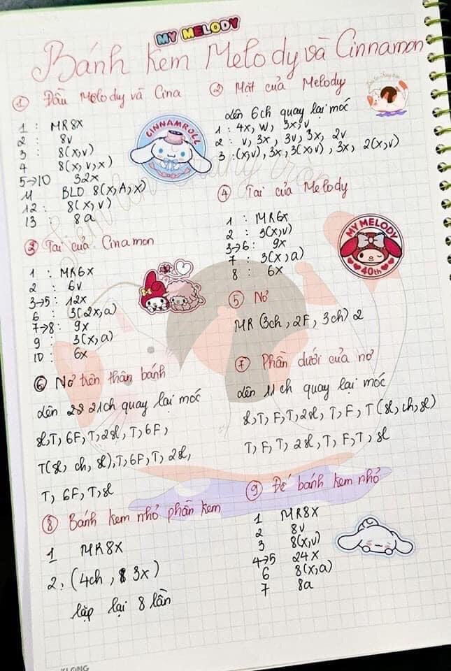 Mẫu bánh sinh nhật móc len trang trí hoa và nơ