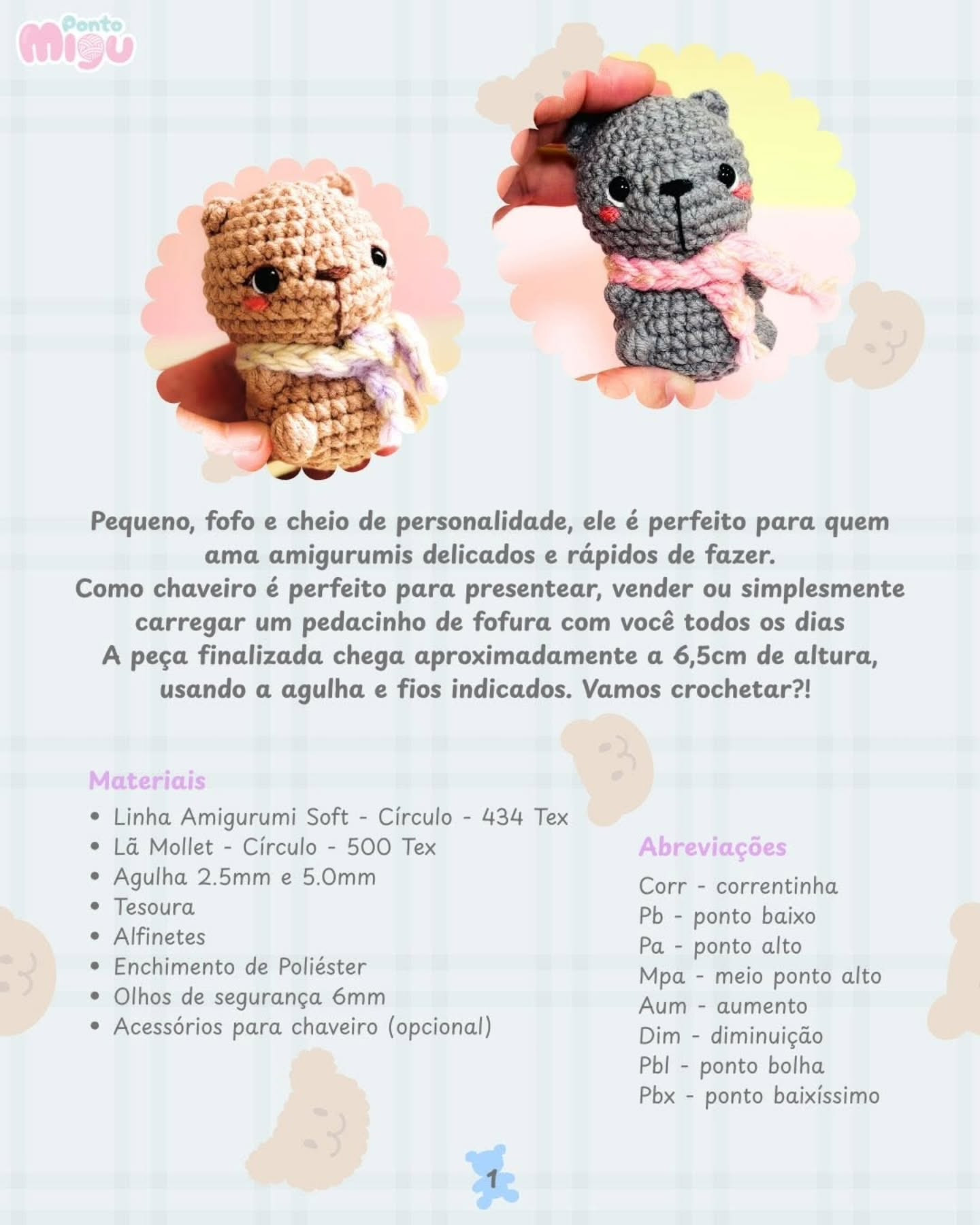 Mini Urso Migu: Receita de Crochê Amigurumi Gratuita e Fácil
