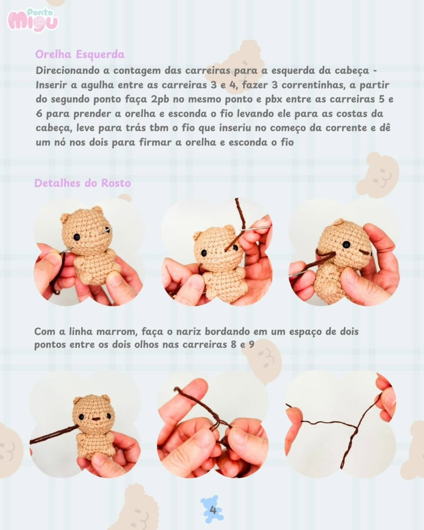 Mini Urso Migu: Receita de Crochê Amigurumi Gratuita e Fácil