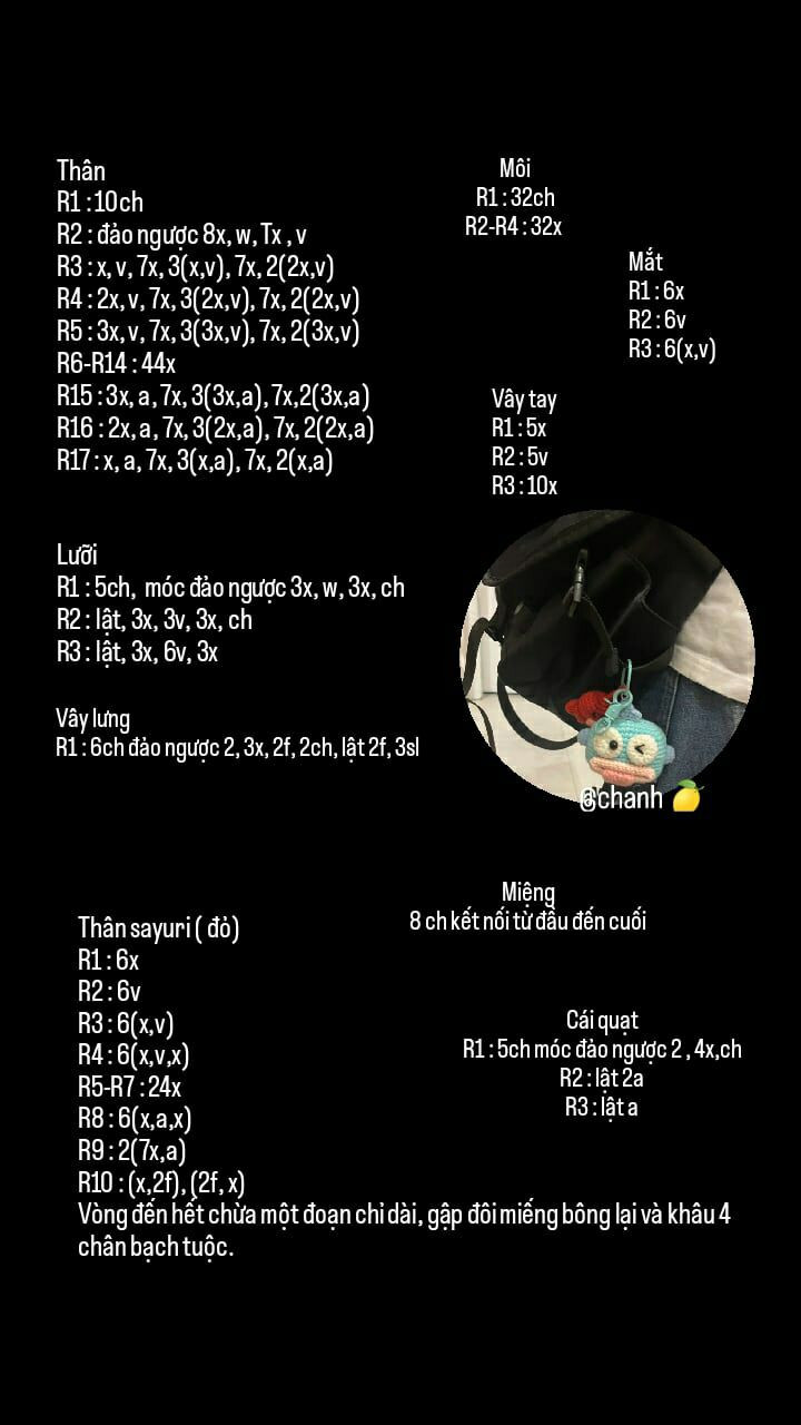 Móc khóa len cá và cá nhỏ đáng yêu, dễ thương