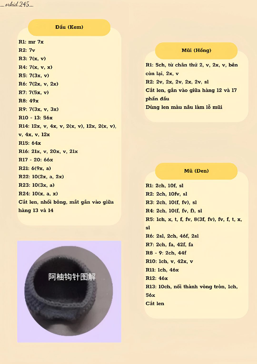 Móc len búp bê dễ thương hình elf nhỏ màu tím đen