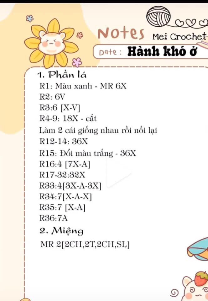 Móc len cây hành tây dễ thương làm móc khóa xinh xắn