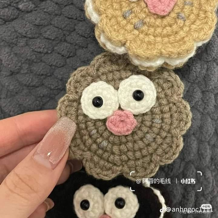 Móc len hình mặt cú đáng yêu làm móc khóa dễ thương