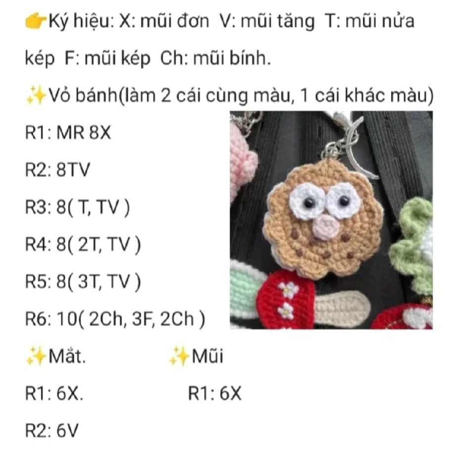 Móc len hình mặt cú đáng yêu làm móc khóa dễ thương