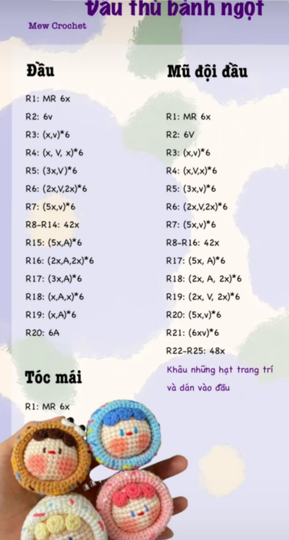 Móc len hình mặt tròn dễ thương cho bao tay len