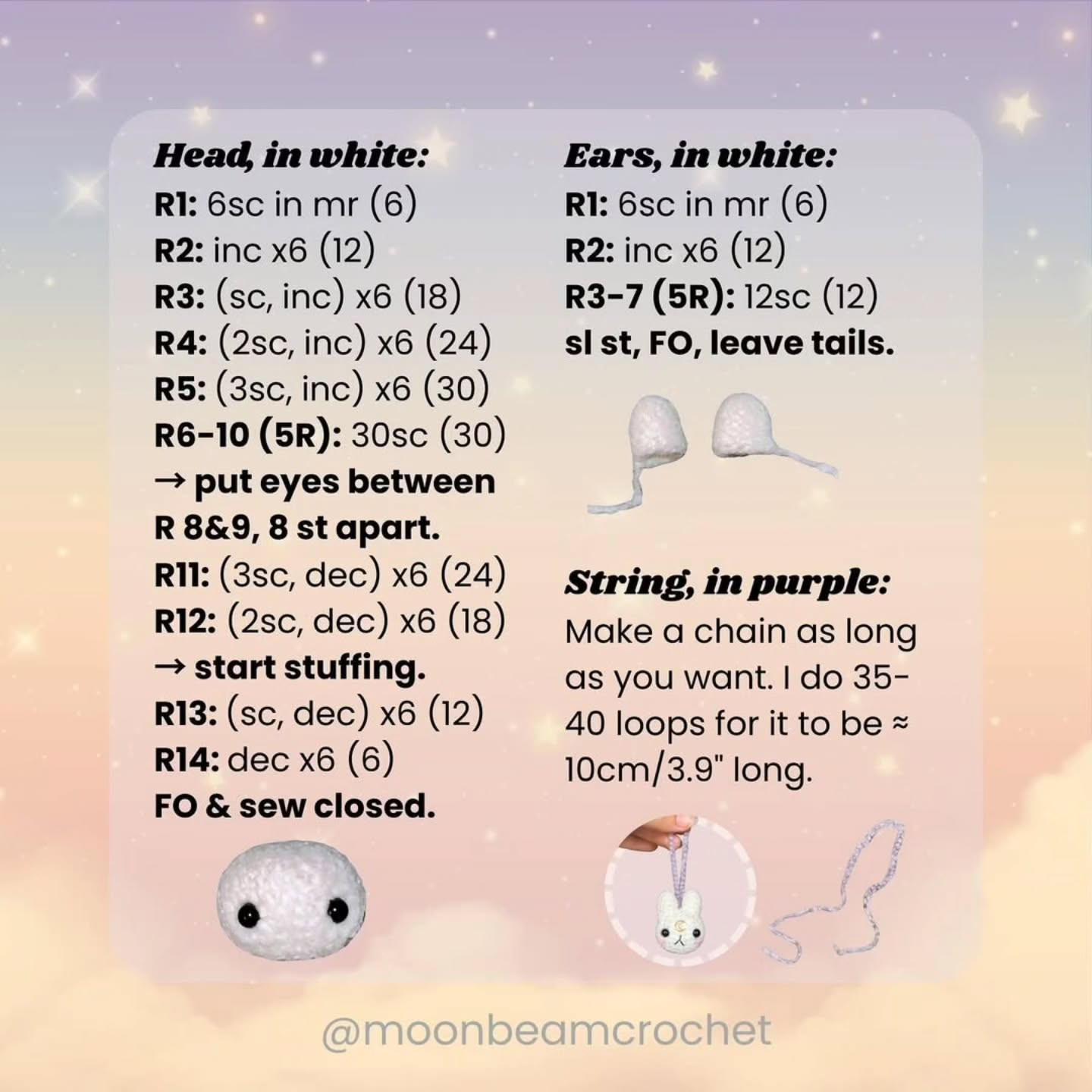 Moon Bunny Crochet Pattern: Free and Adorable Amigurumi Design