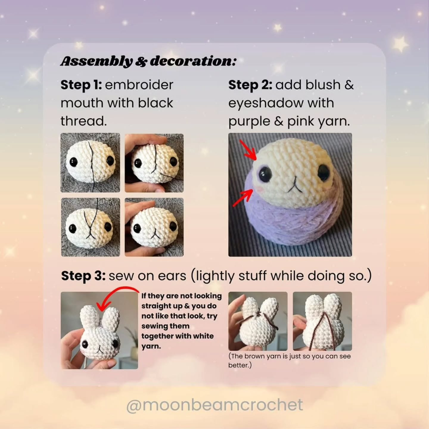 Moon Bunny Crochet Pattern: Free and Adorable Amigurumi Design