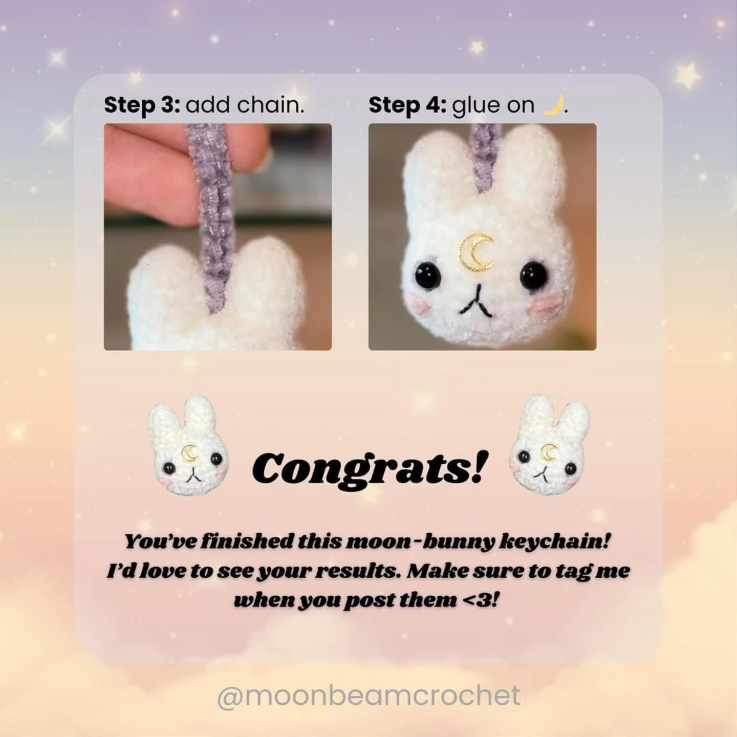 Moon Bunny Crochet Pattern: Free and Adorable Amigurumi Design
