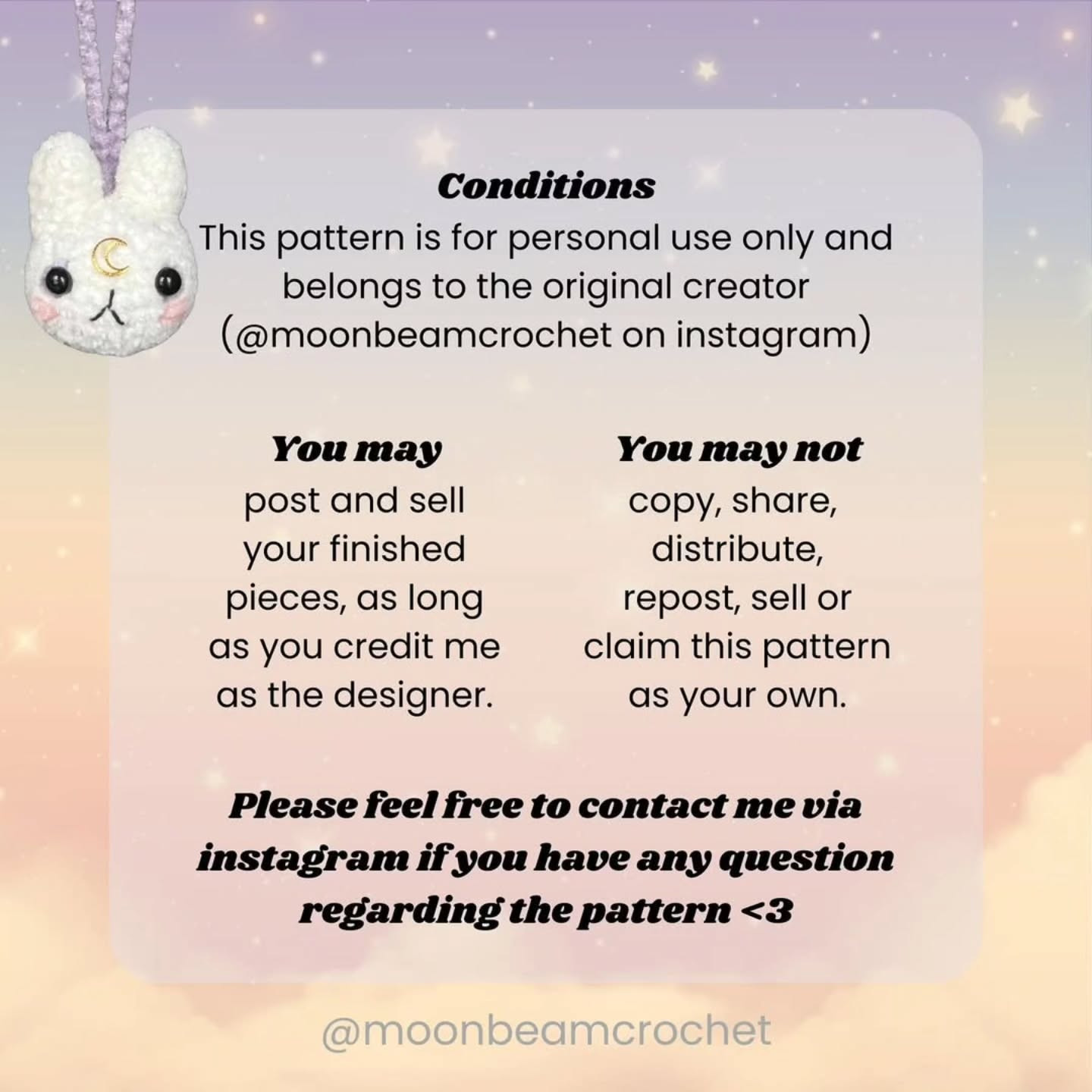 Moon Bunny Crochet Pattern: Free and Adorable Amigurumi Design