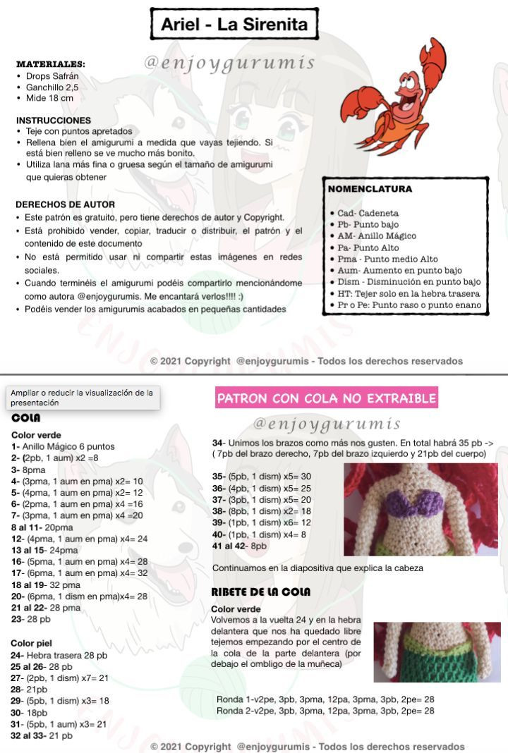 Muñeca sirena de crochet con patrón gratuito