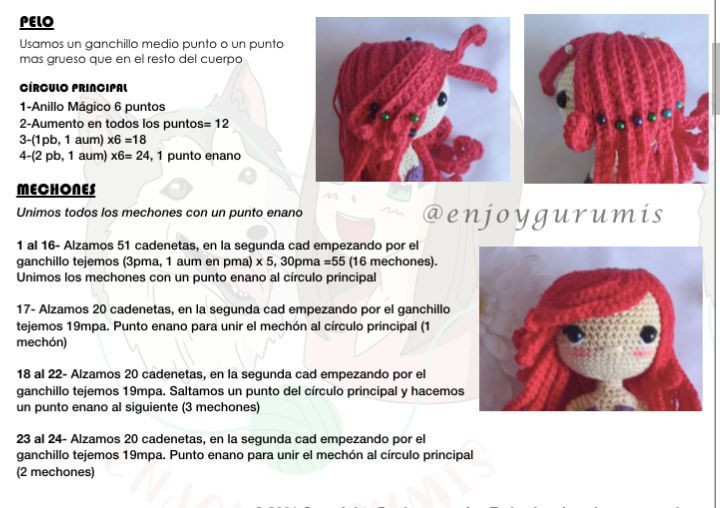 Muñeca sirena de crochet con patrón gratuito
