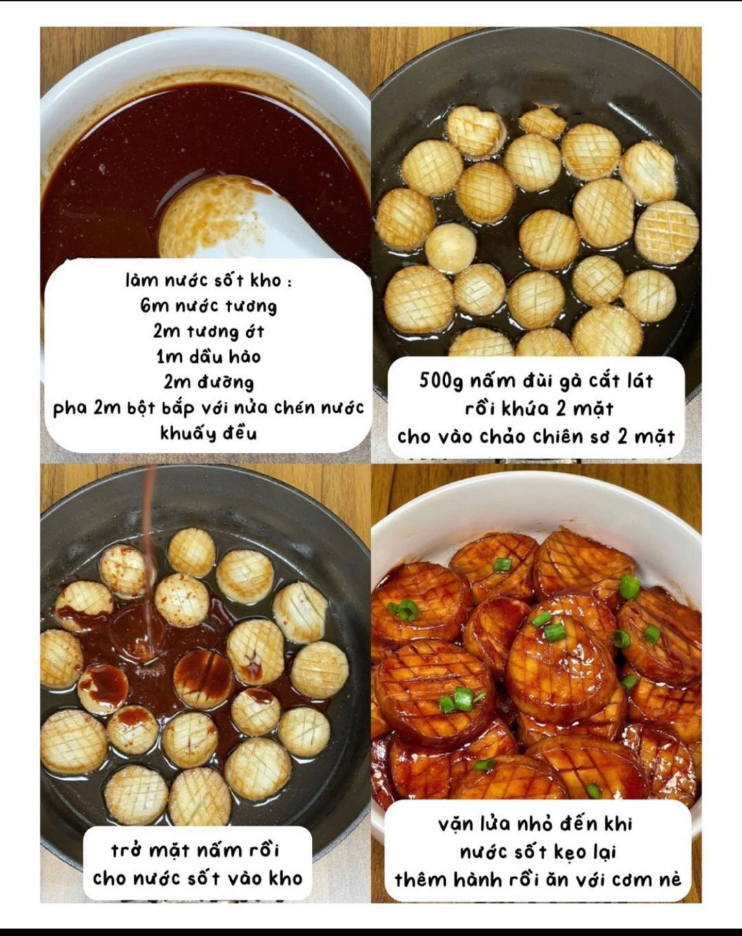 Nấm Đùi Gà Kho Nước Tương Đậm Đà Hương Vị