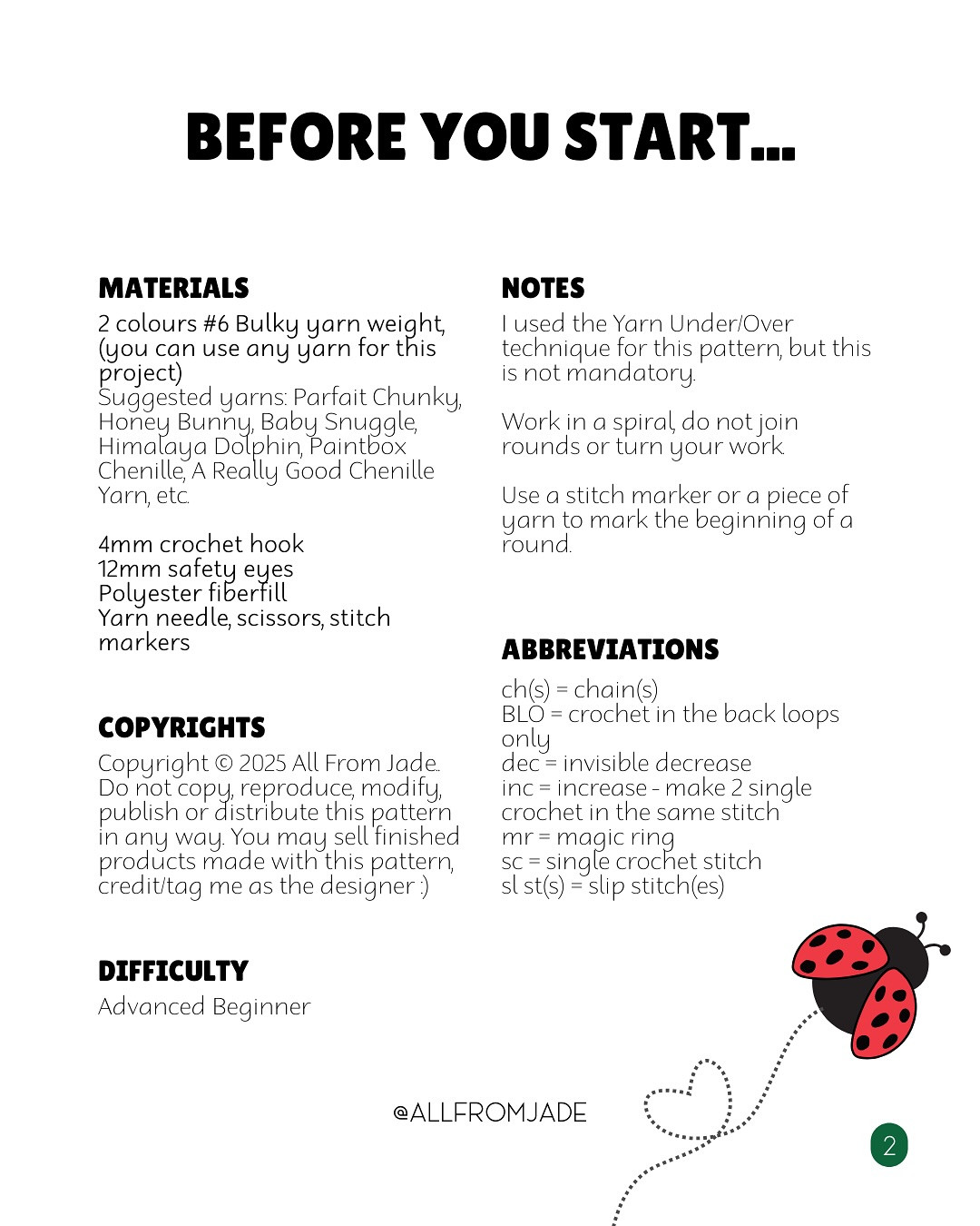 No-Sew Crochet Pattern for Cute Baby Ladybugs