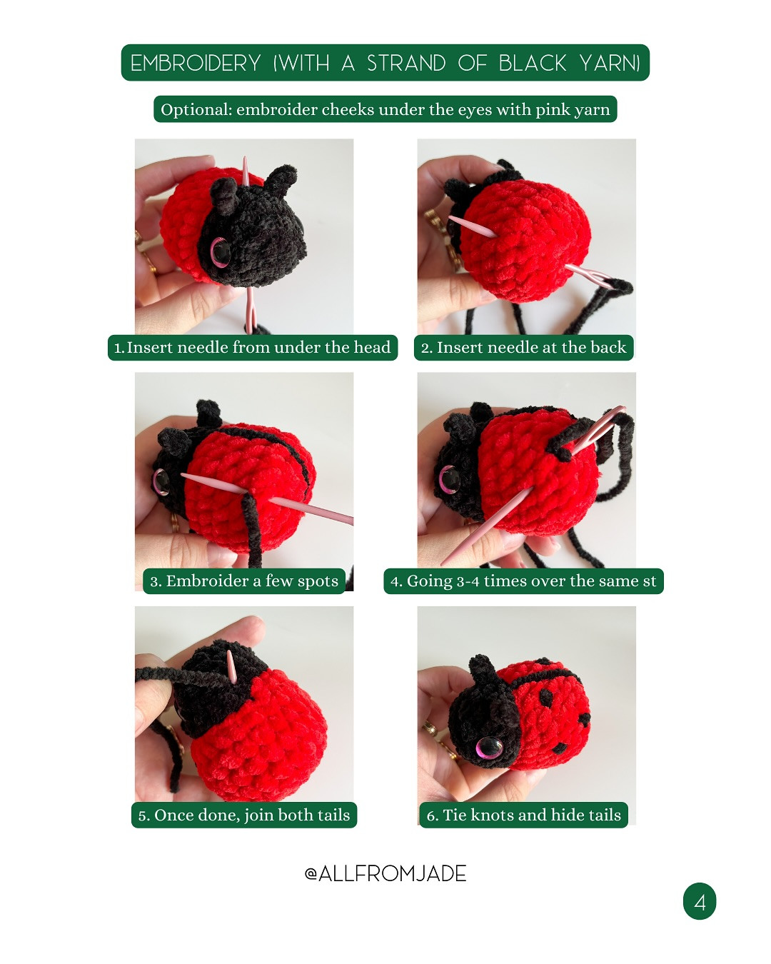No-Sew Crochet Pattern for Cute Baby Ladybugs