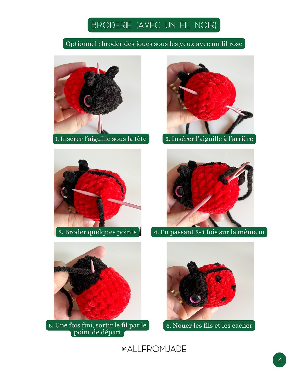No-Sew Crochet Pattern for Cute Baby Ladybugs