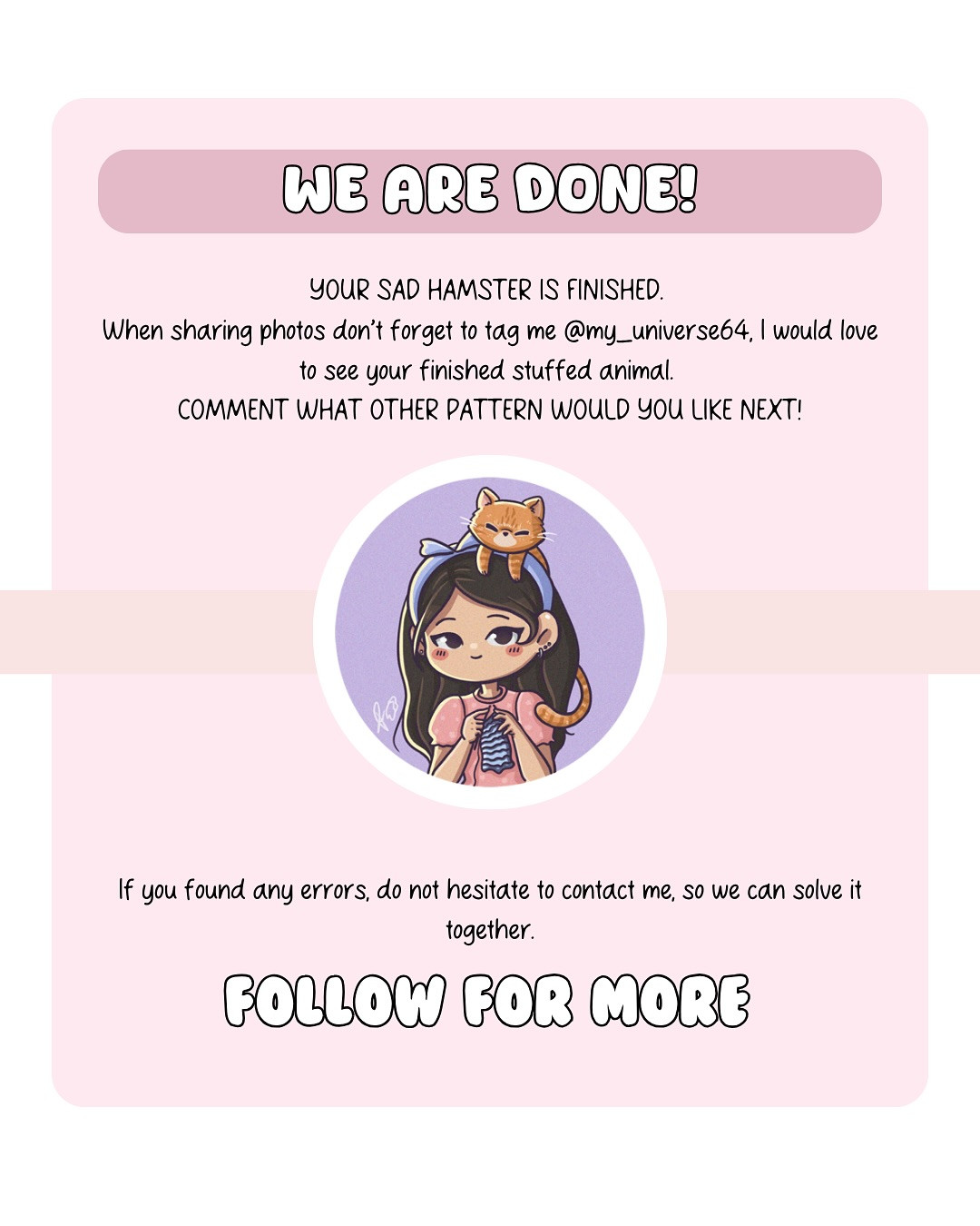 No-Sew Sad Hamster Crochet Pattern with YouTube Tutorial