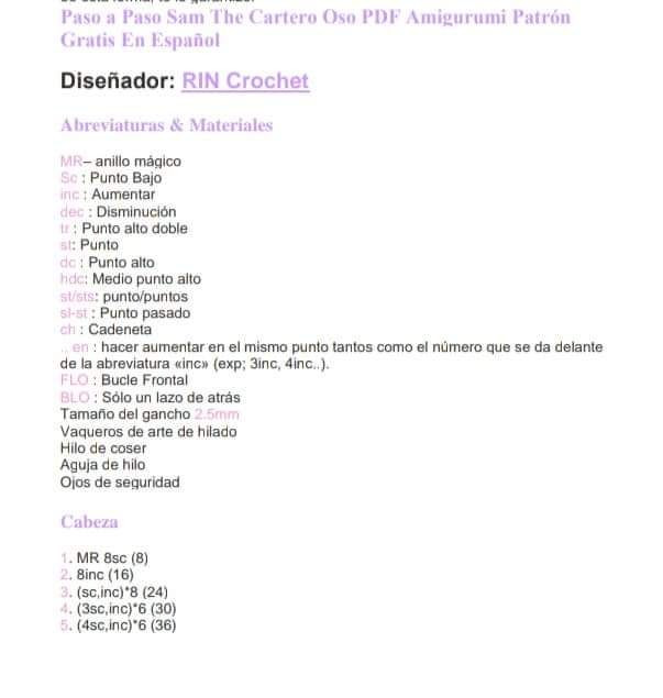 Osito de crochet con uniforme de cartero