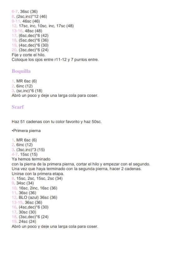 Osito de crochet con uniforme de cartero