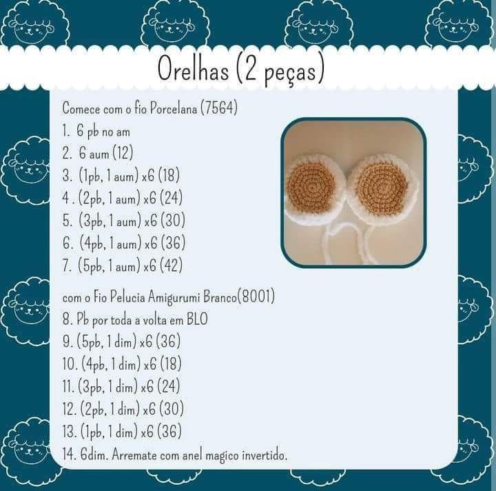 Ovelha de Crochê com Vestido Florido e Laço Amarelo