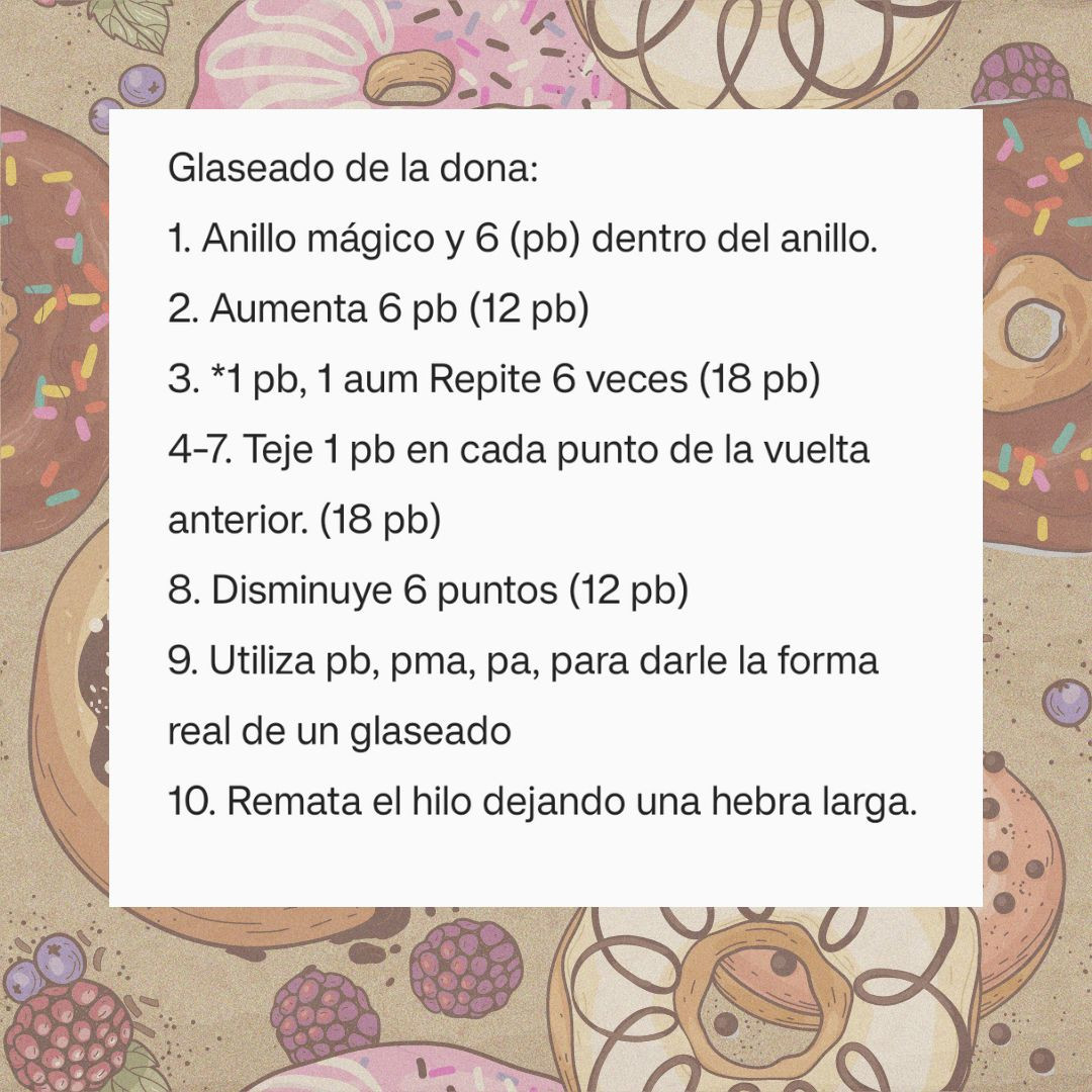 Patrón Amigurumi de Donut: Instrucciones Gratis y Fáciles