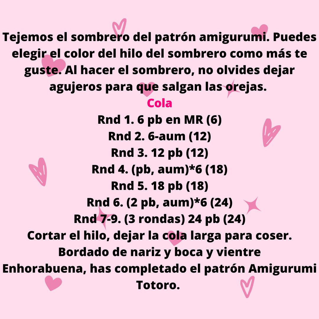 Patrón Amigurumi de Totoro con Sombrero y Bolso