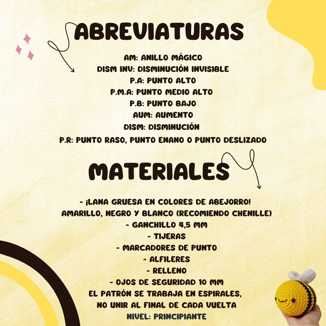 Patrón de Abejita Amigurumi Gratis para Tejer en Casa