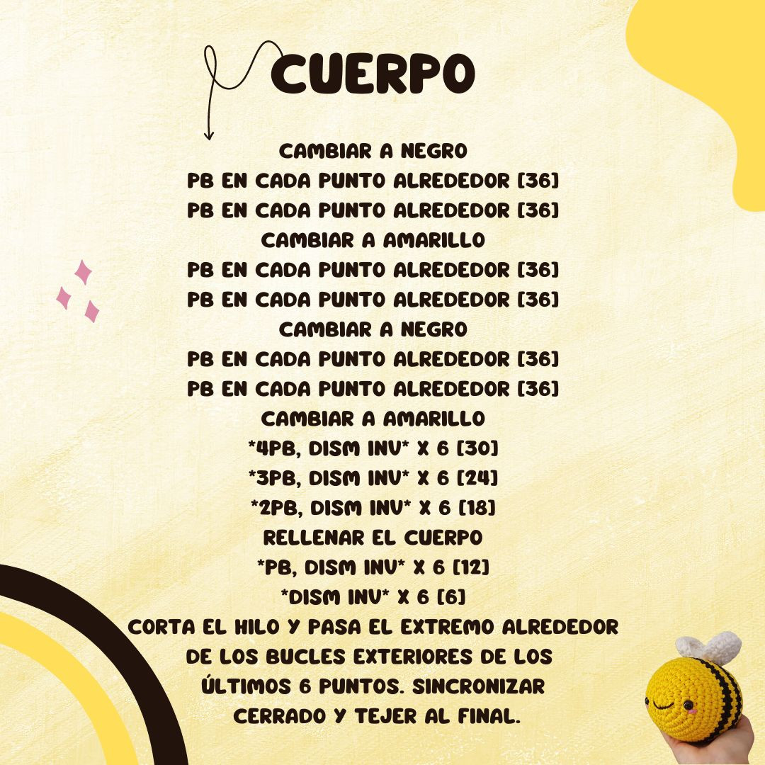 Patrón de Abejita Amigurumi Gratis para Tejer en Casa