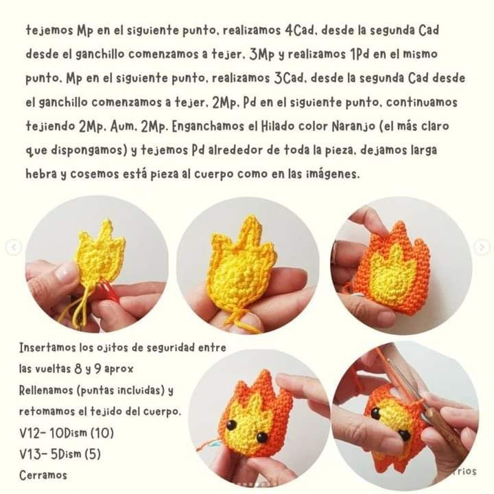 ¡Patrón de Amigurumi Calcifer Gratis para Tejedores Creativos!