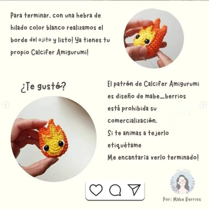 ¡Patrón de Amigurumi Calcifer Gratis para Tejedores Creativos!
