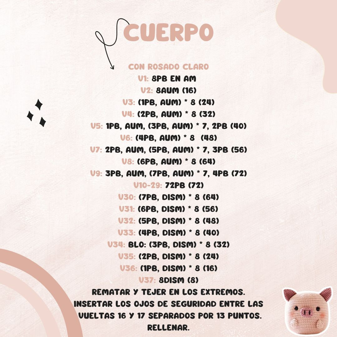 Patrón de Amigurumi de Cerdito: ¡Gratis y Fácil de Seguir!