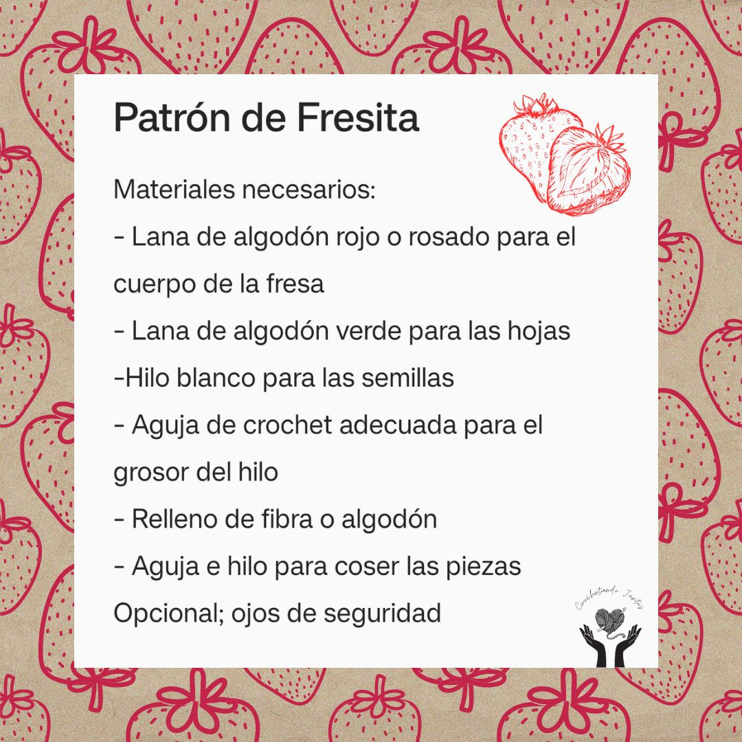 Patrón de Amigurumi de Fresas Gratis para Principiantes