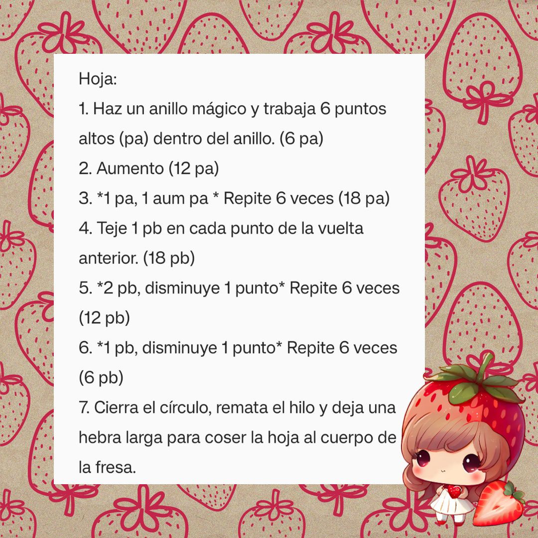 Patrón de Amigurumi de Fresas Gratis para Principiantes