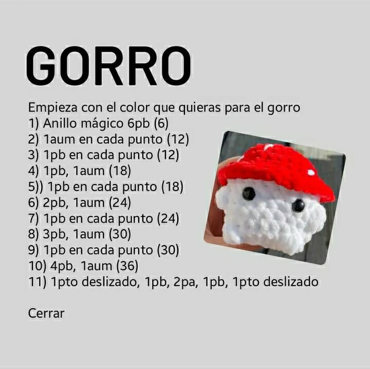 Patrón de Amigurumi de Hongo Rojo Gratis para Principiantes