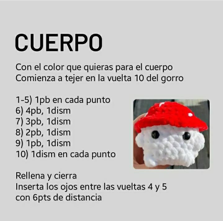 Patrón de Amigurumi de Hongo Rojo Gratis para Principiantes
