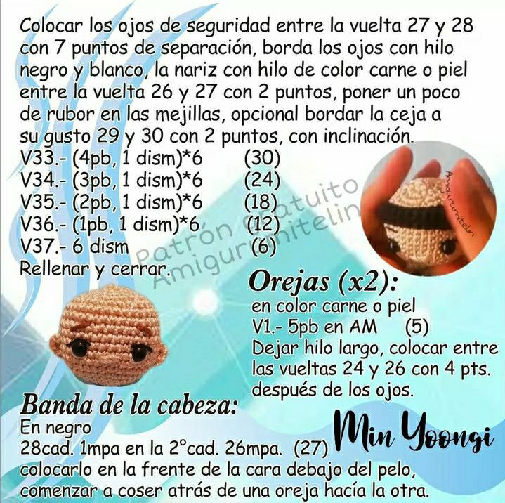 Patrón de Amigurumi de Suga de BTS Gratis