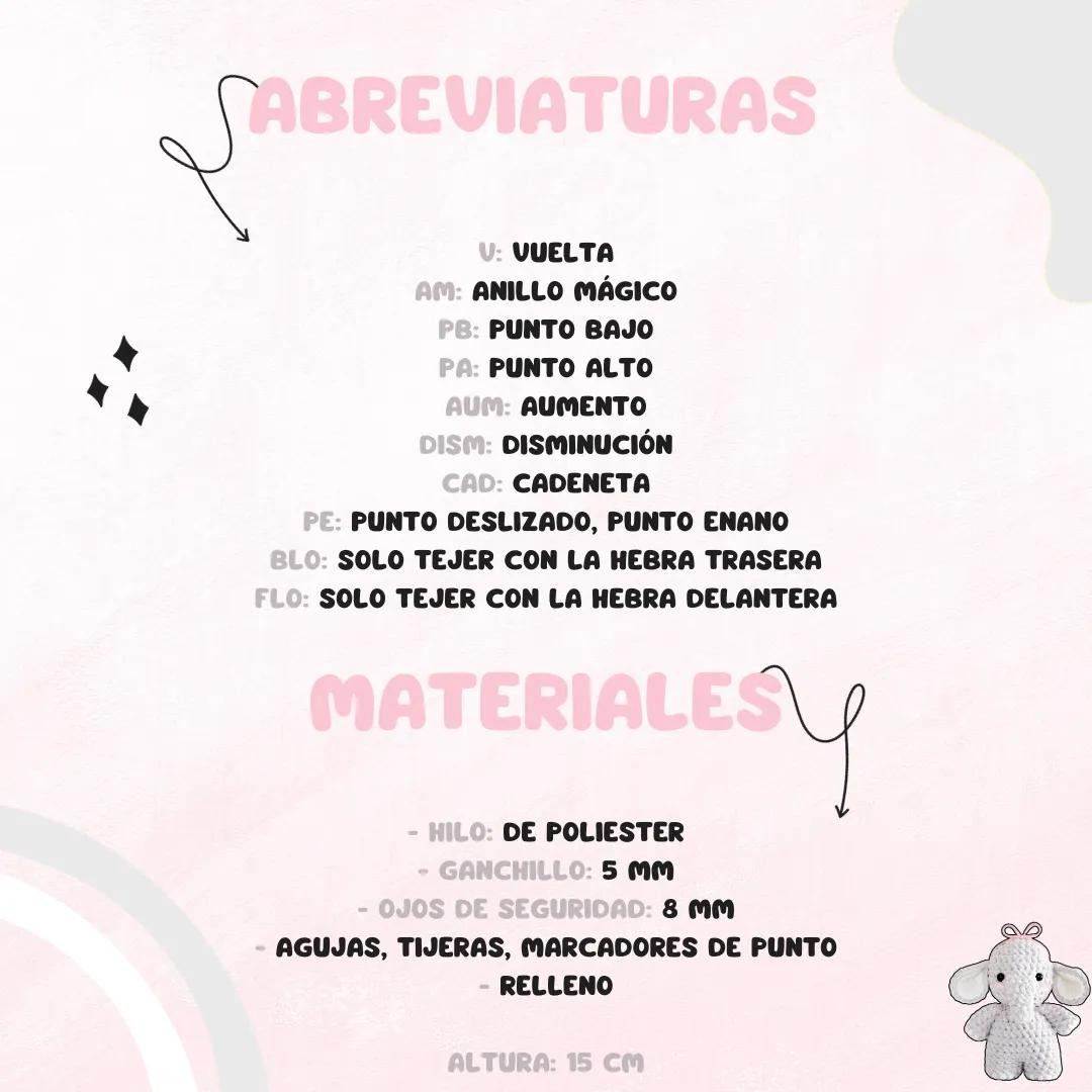 Patrón de Amigurumi Elefante Gratis para Principiantes