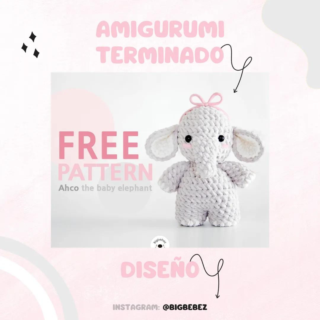 Patrón de Amigurumi Elefante Gratis para Principiantes