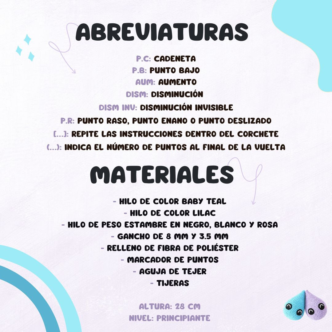 Patrón de Amigurumi en Forma de Gota de Lluvia, Gratis