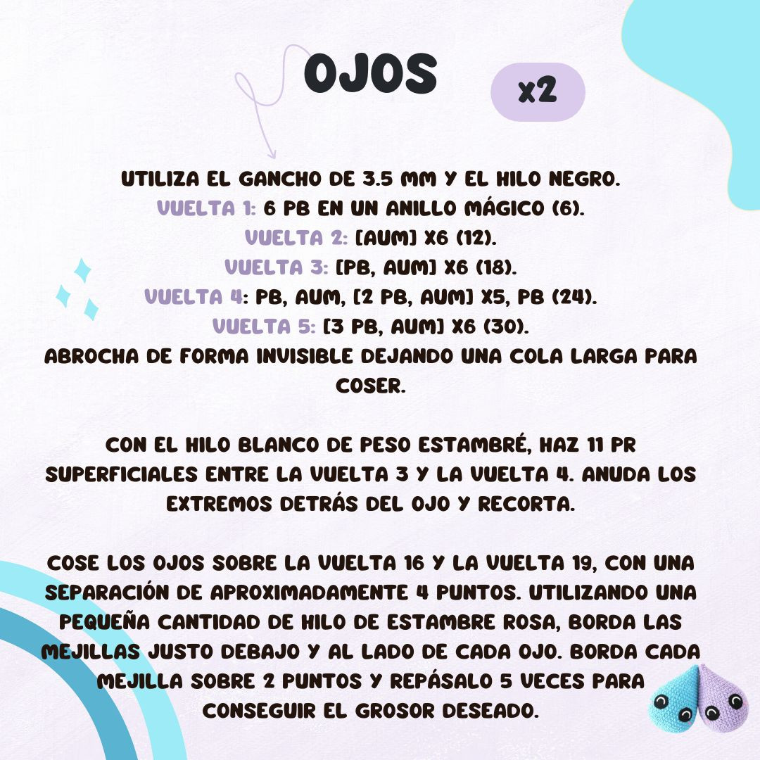 Patrón de Amigurumi en Forma de Gota de Lluvia, Gratis