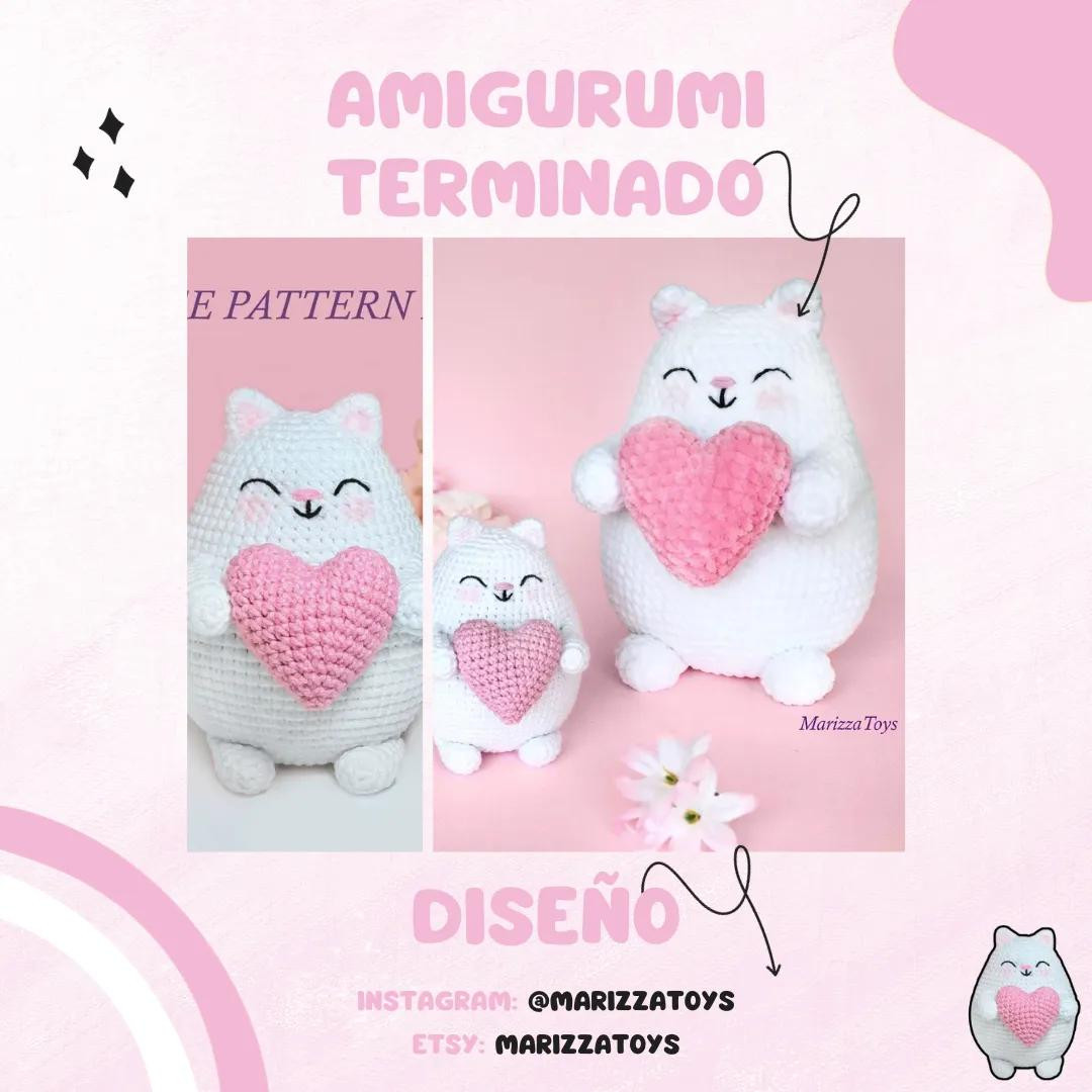 Patrón de Amigurumi: Gatito con Corazón Gratis